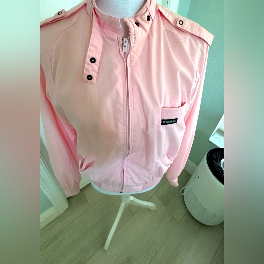 Vintage Members Only Pink Bomber Jacket Youth 13/14 Fits Women’s XS Small